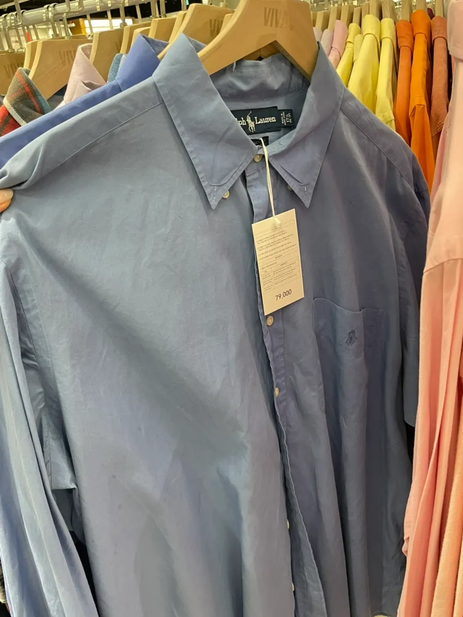 Vintage shirt section organized by color