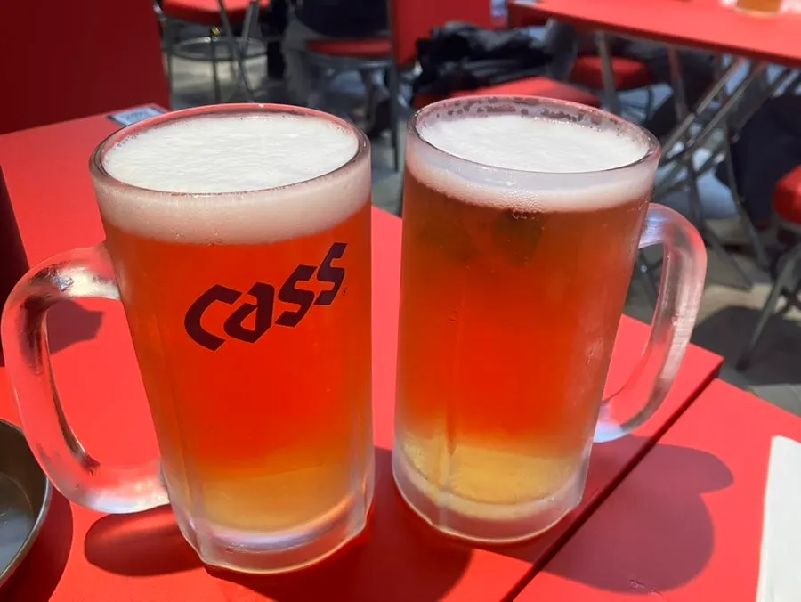 오방통닭 생맥주 한 잔