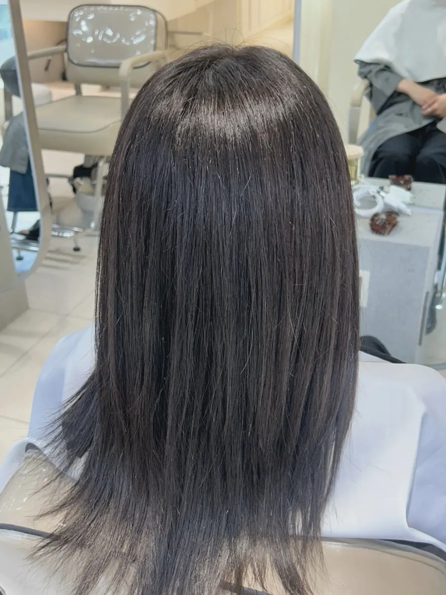 Hair after matte brown color