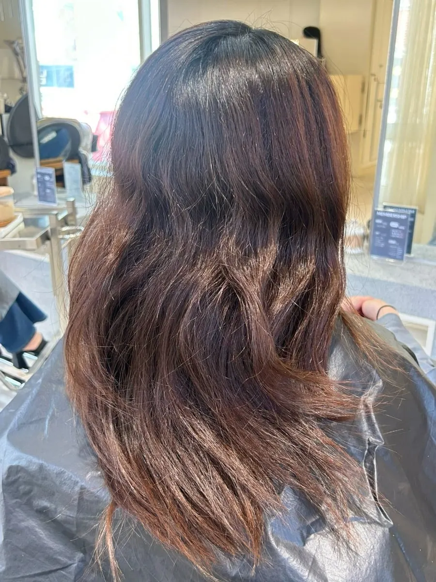 Matte brown hair after moisture care