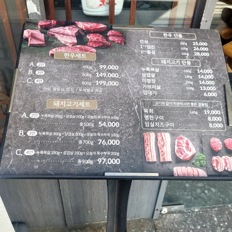Aging meat visible from outside