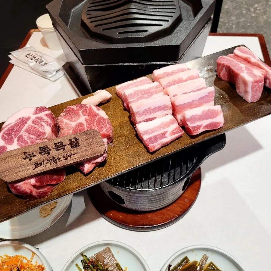 Pork grilled by staff