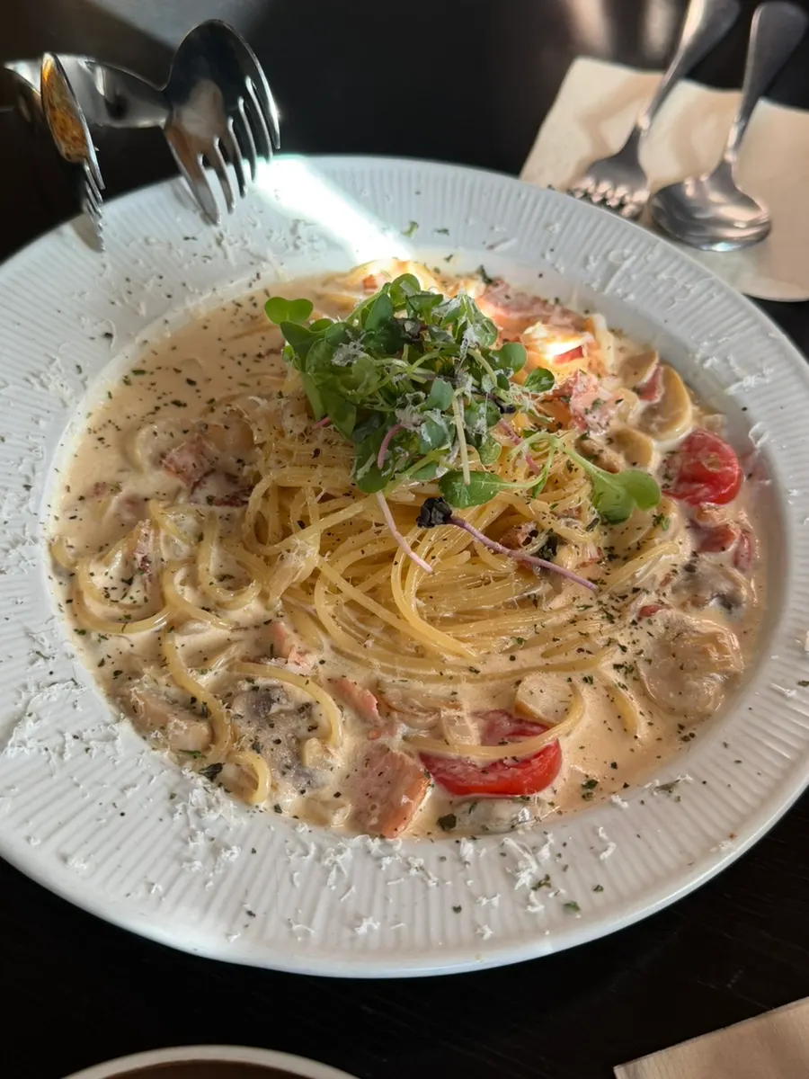 Bacon cream pasta với sốt đầy ắp