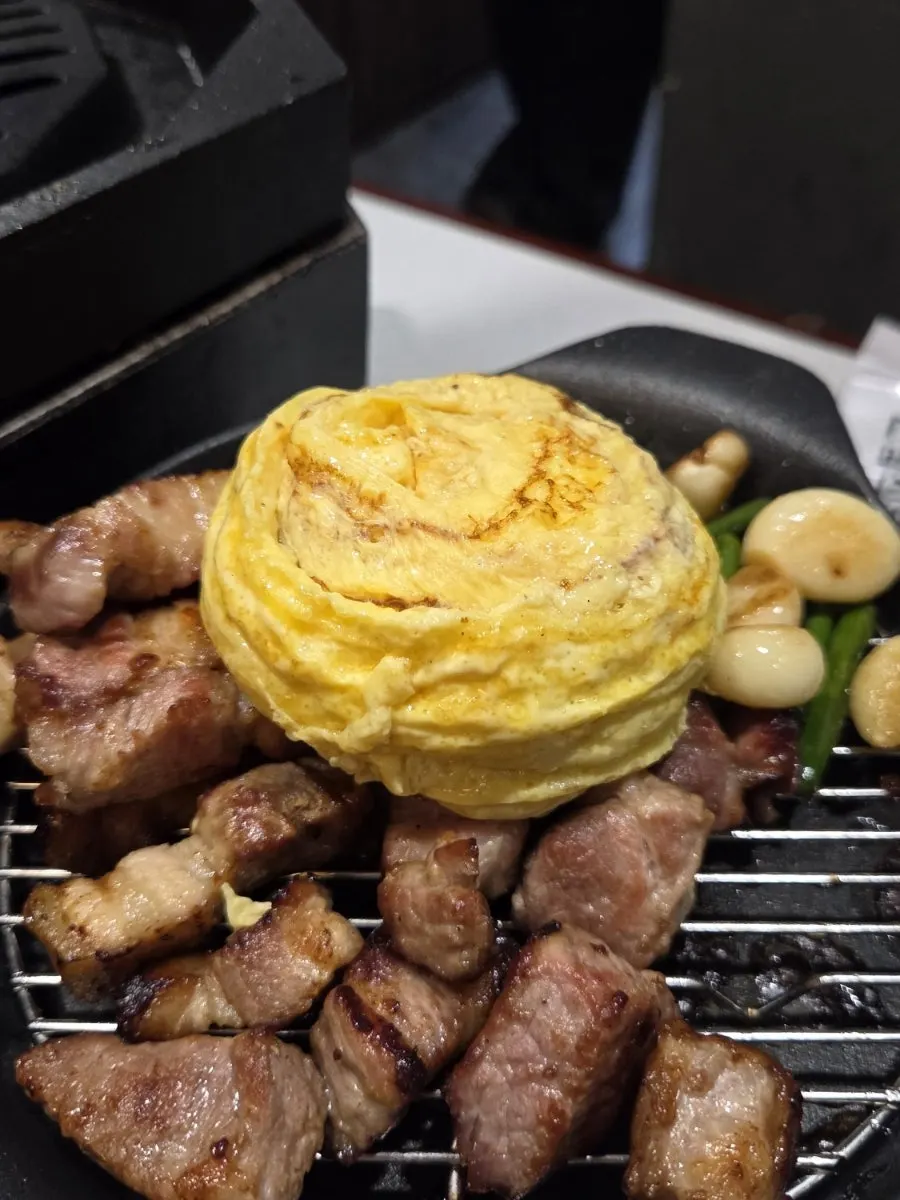 Egg roll made fresh on the grill pan