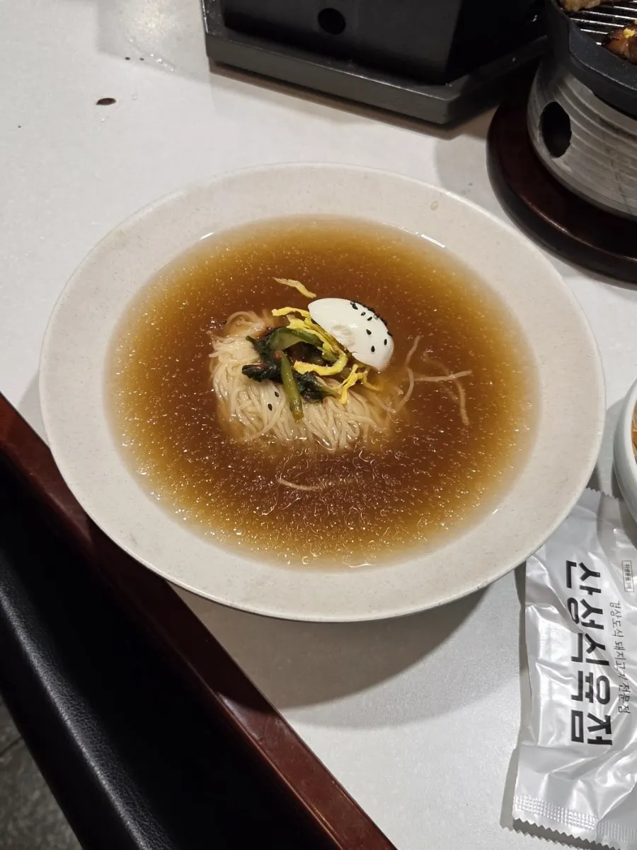 Bowl of mil-myeon served as dessert