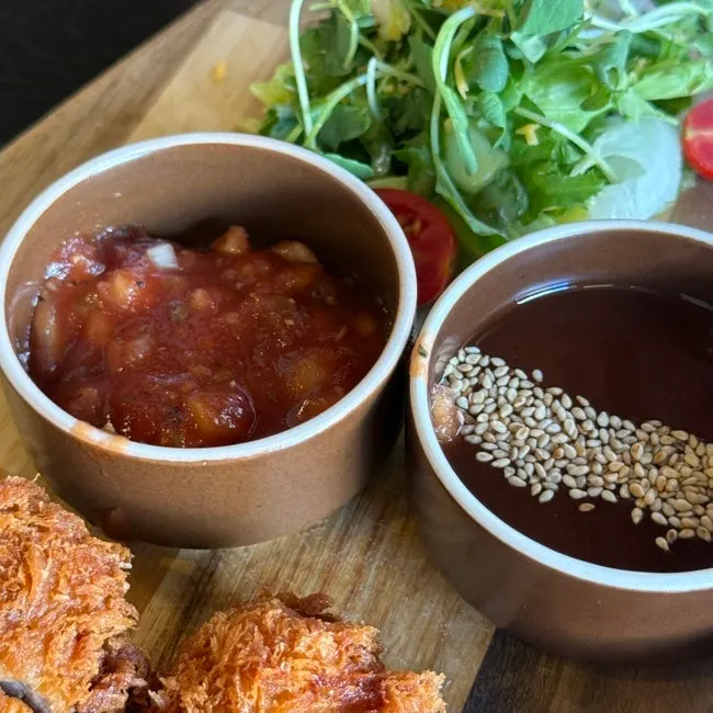 Scotch egg served as part of the gamdong katsu
