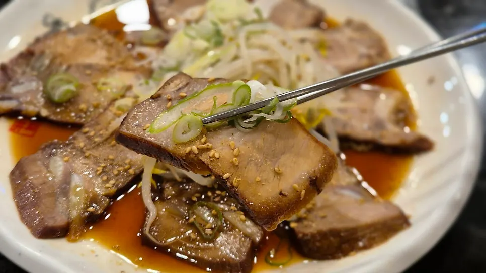 Tender chashu with soy sauce