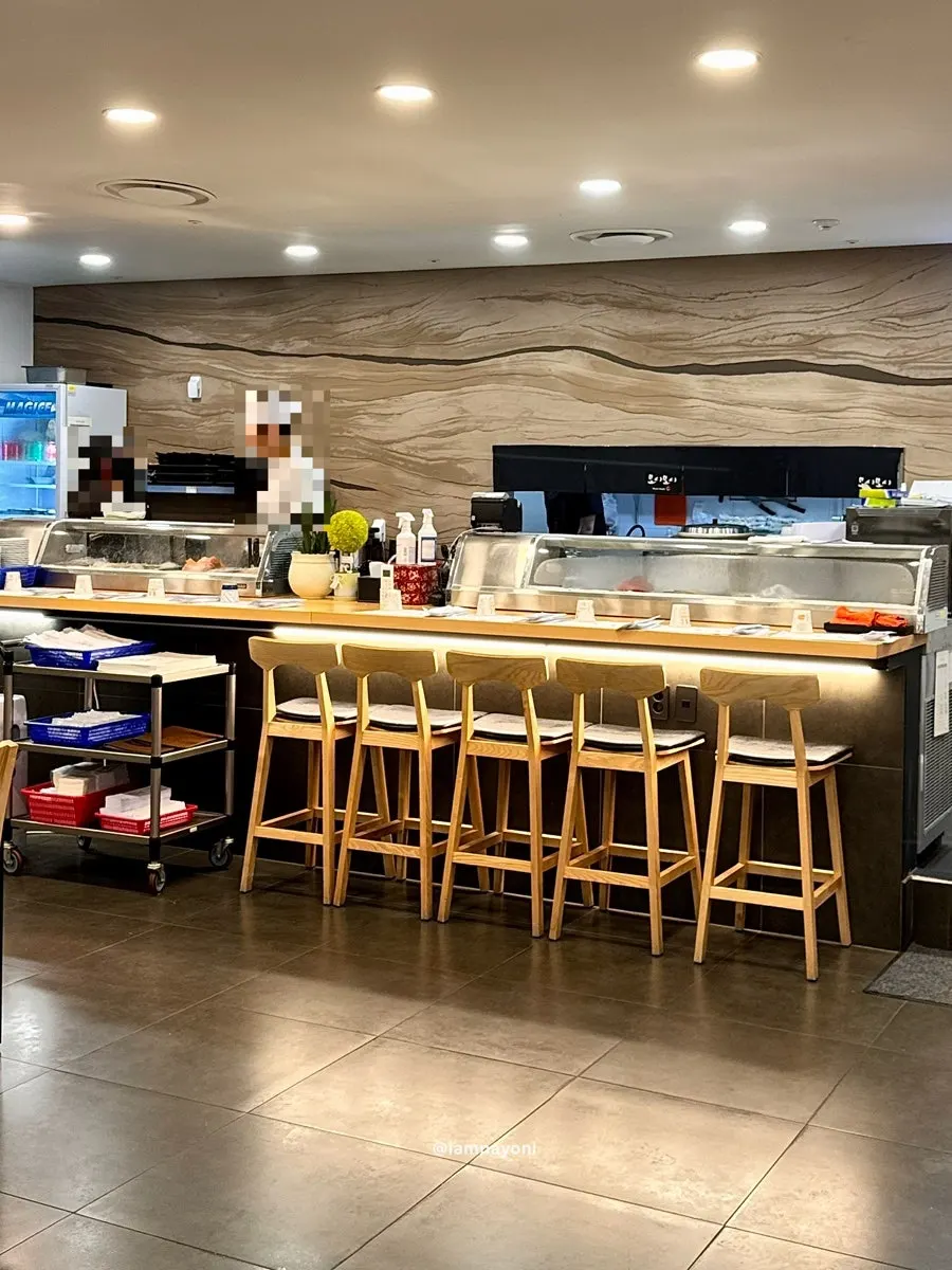 Interior seating at Moshi Moshi Sushi