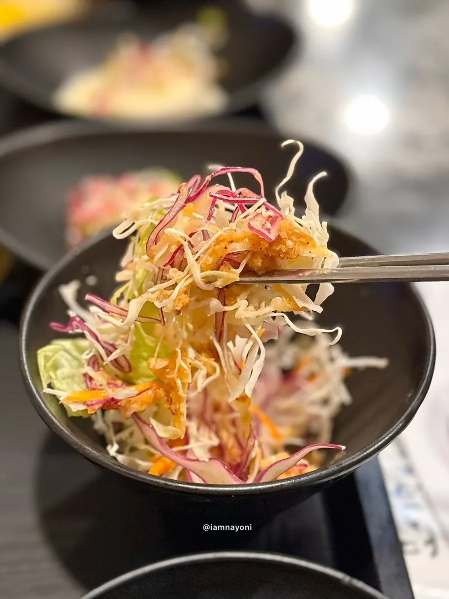 Sushi and salads in the udon sushi set