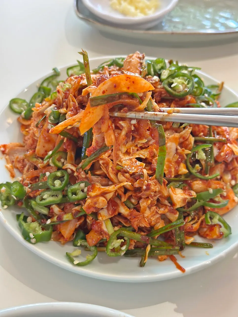 Chicken salad seasoning mixed with onion and chives