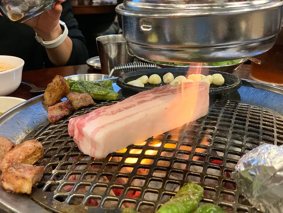 Plate of raw 1+ whole pork belly