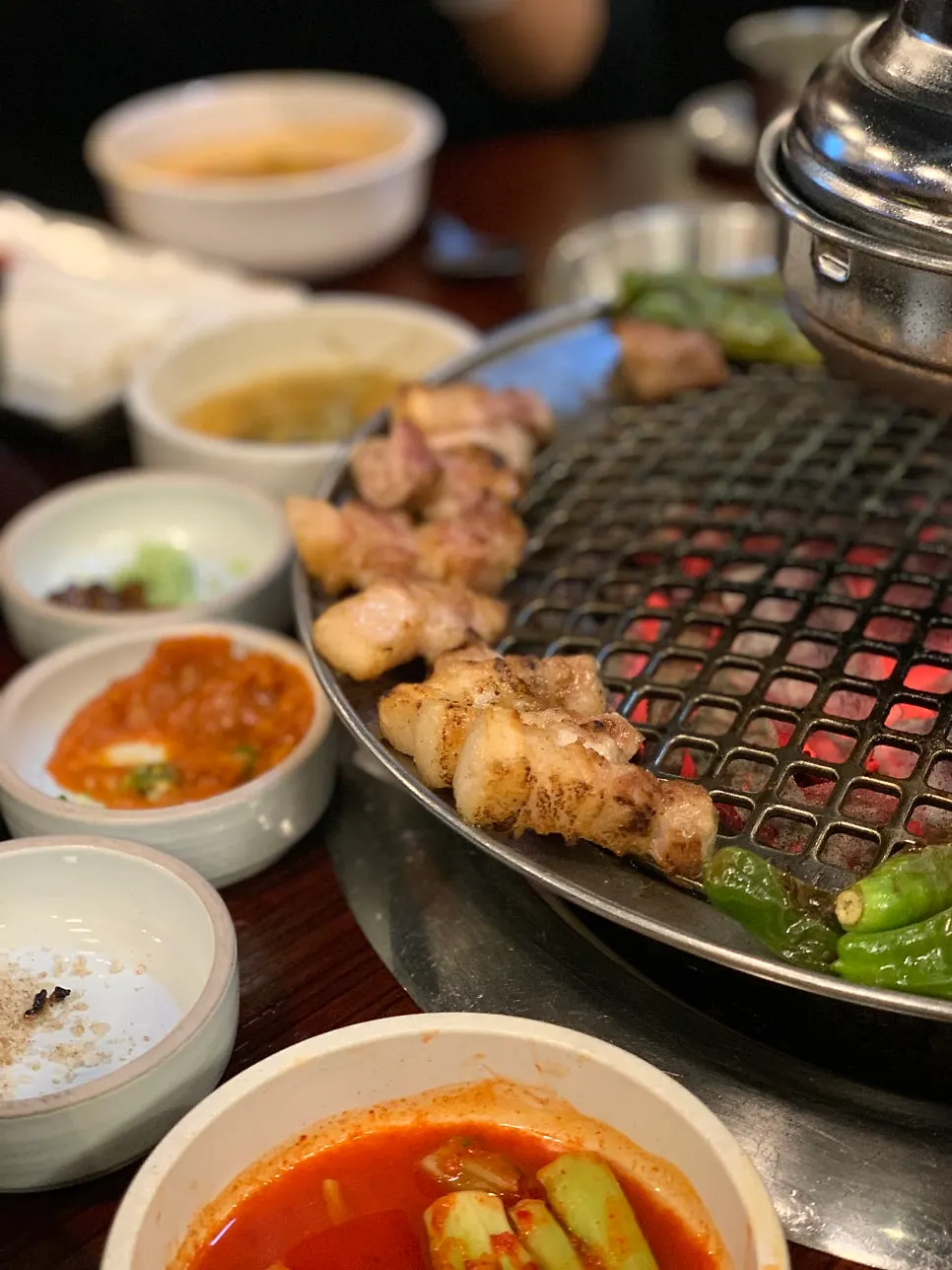 Juicy grilled whole pork belly