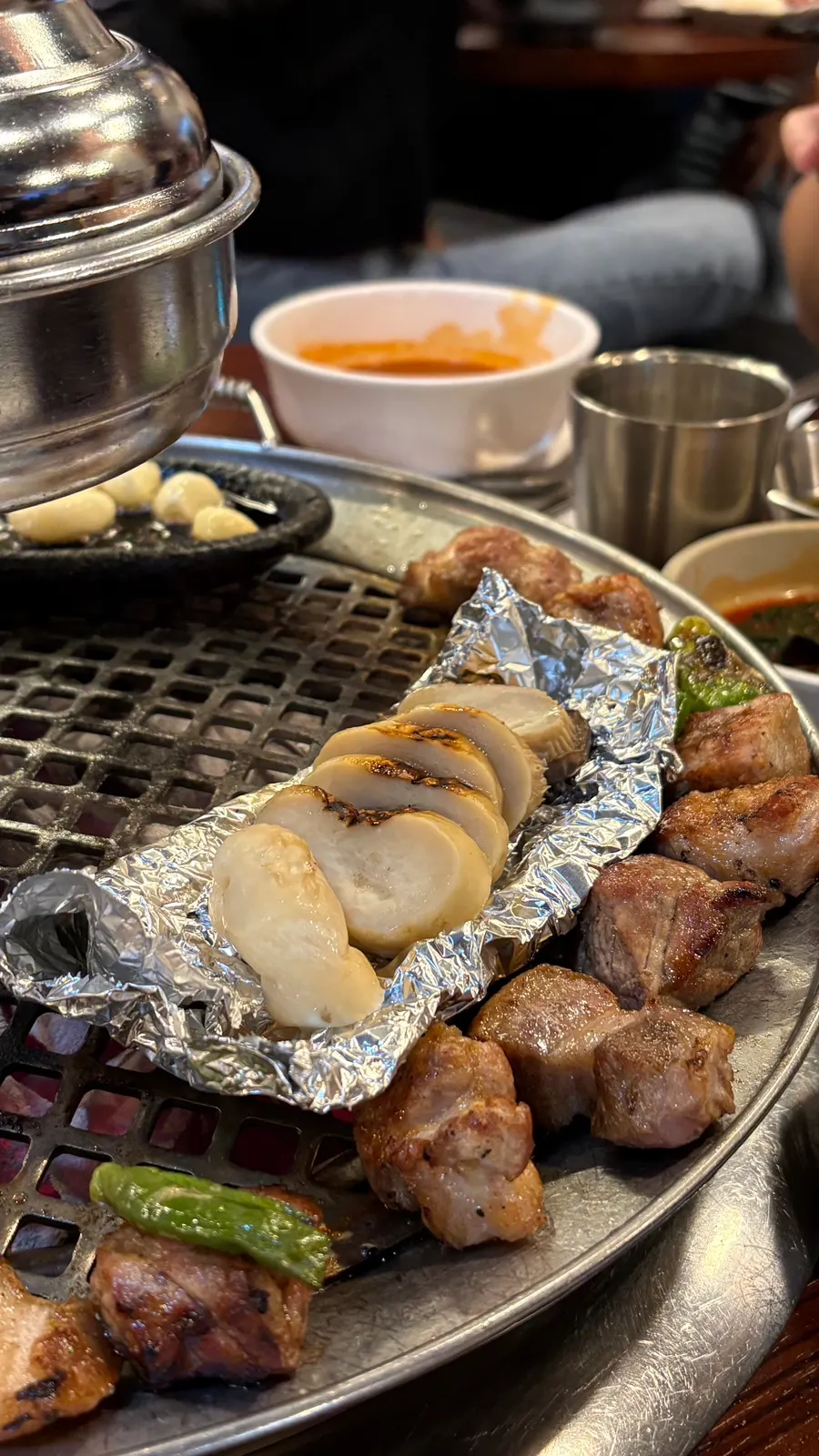 Meat dipped in special melchorim sauce