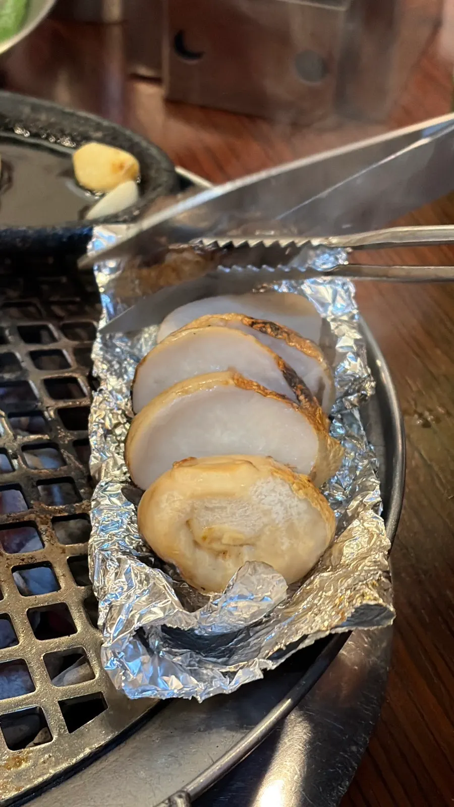 Mushrooms grilled until tender