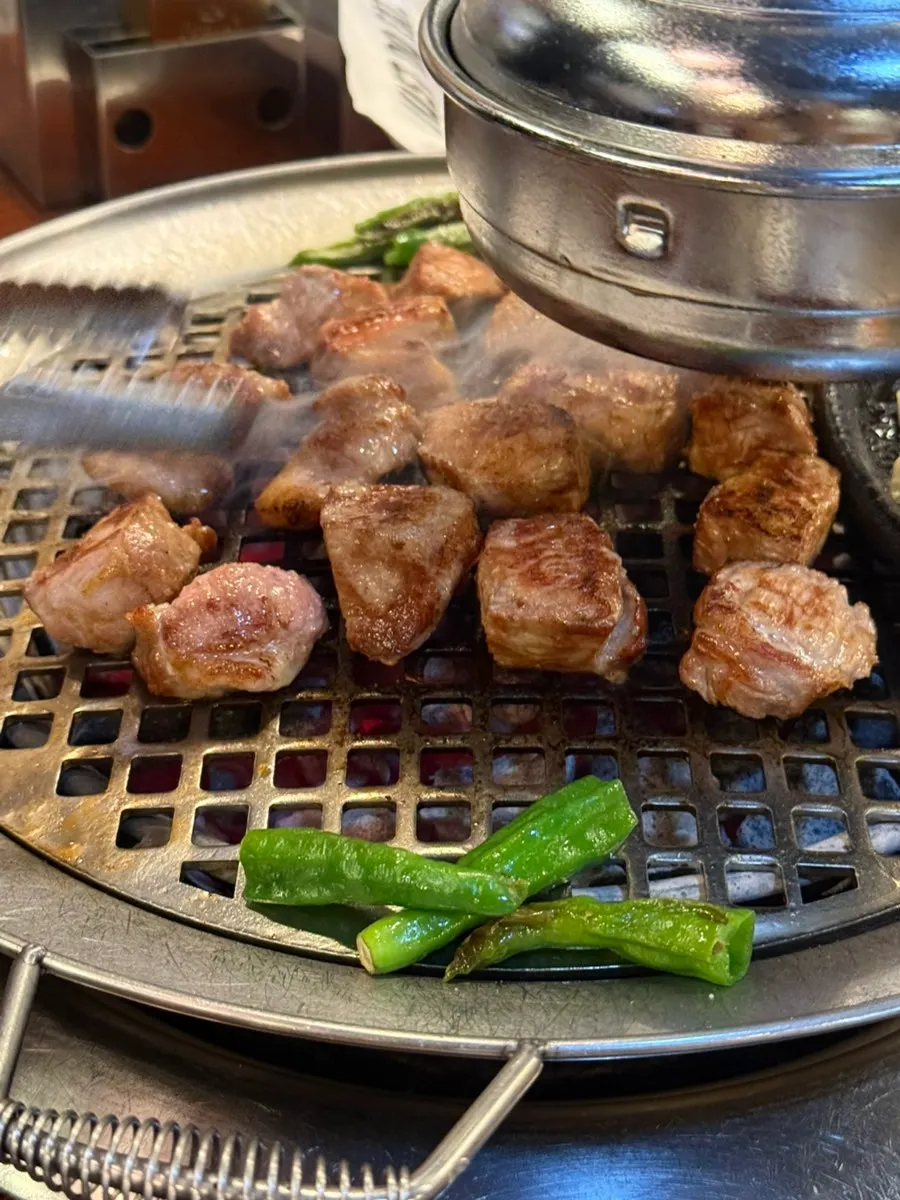 Meat in the final stage of grilling on the grill