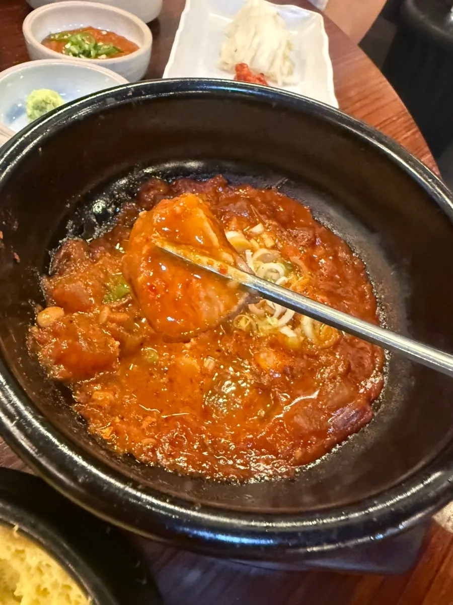 Table set with Dongnaejeong's side dishes