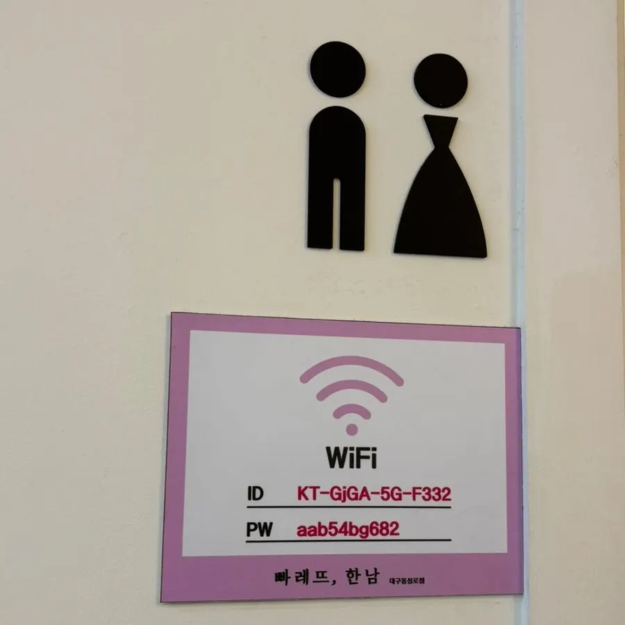 Wi-Fi information sign in the restaurant