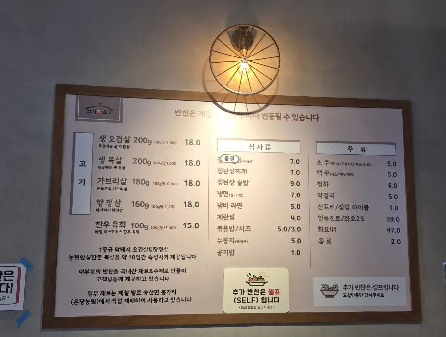 Dining hall tables and chairs at Gogigaondang Dongtan Branch