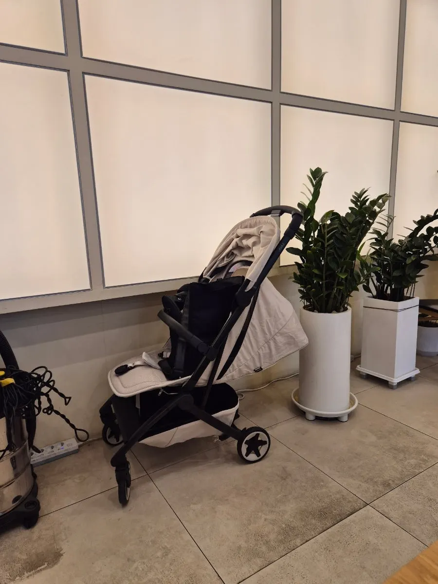Stroller space in one corner of the restaurant