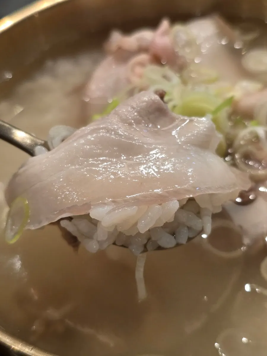 맑은돼지곰탕의 담백한 국물과 고기