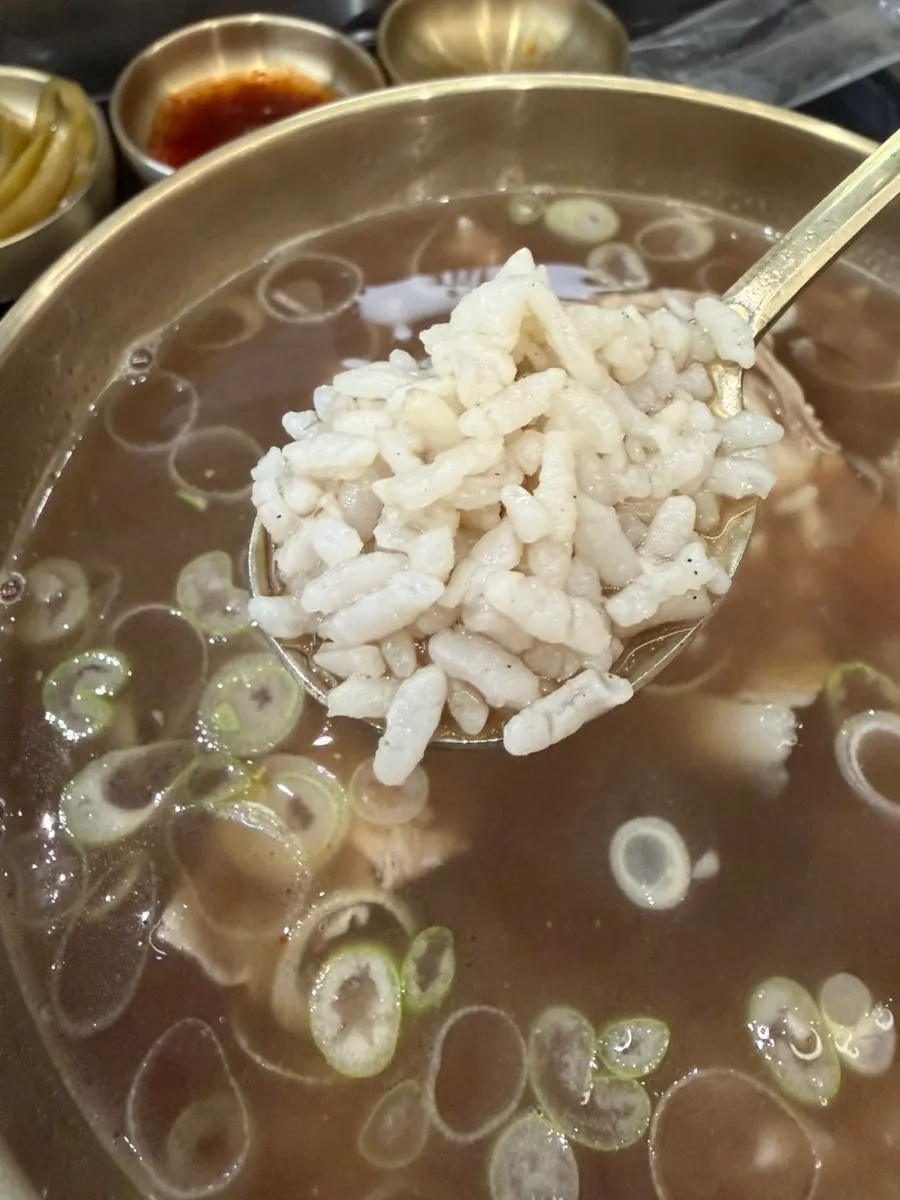 Large chunks of meat in the herbal gomtang
