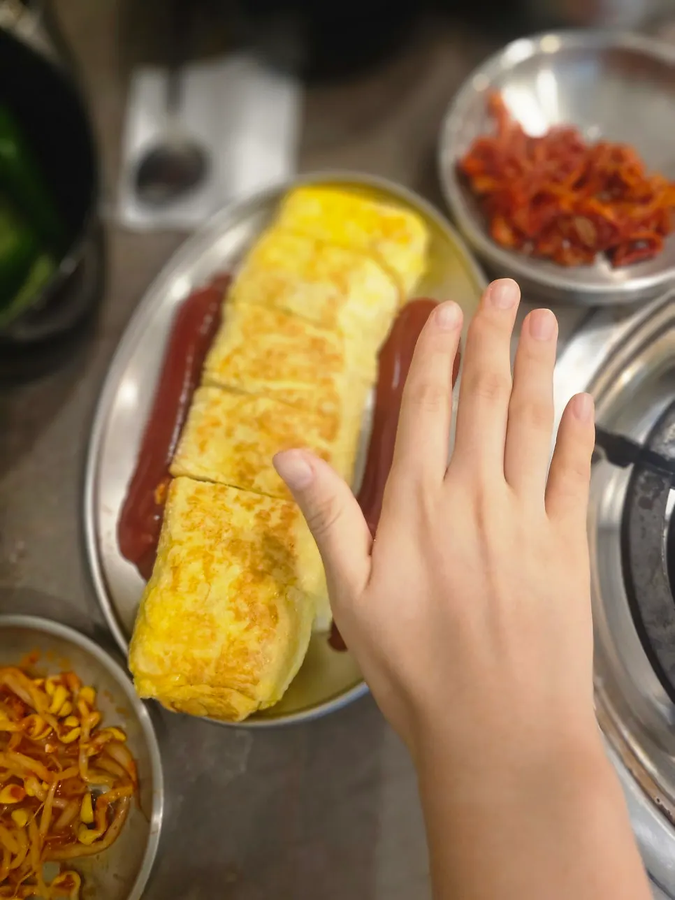 Imagen de la abundante tortilla de huevo