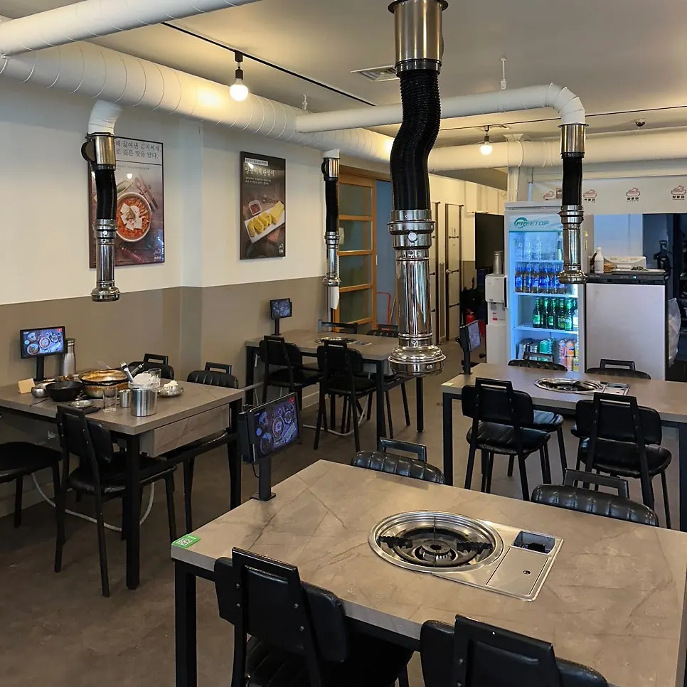 Spacious, clean interior tables of the restaurant