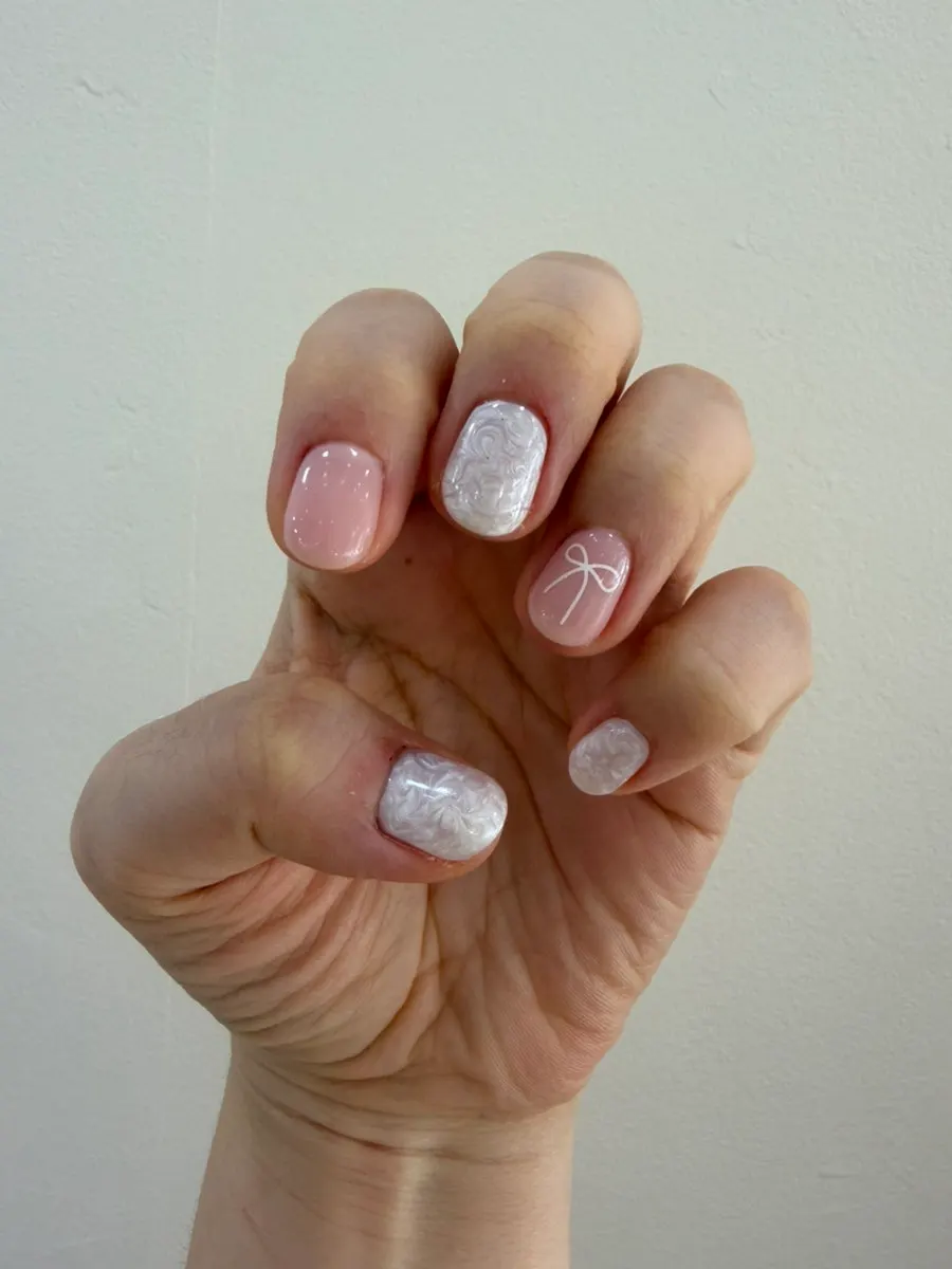 Building up even layers of gel on the nails