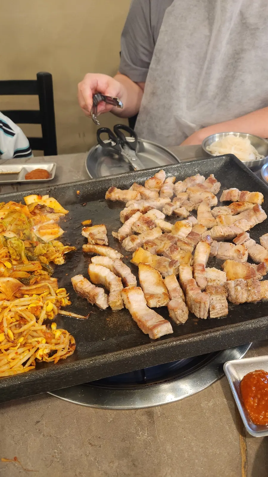 삼겹살 구이 테이블 상차림