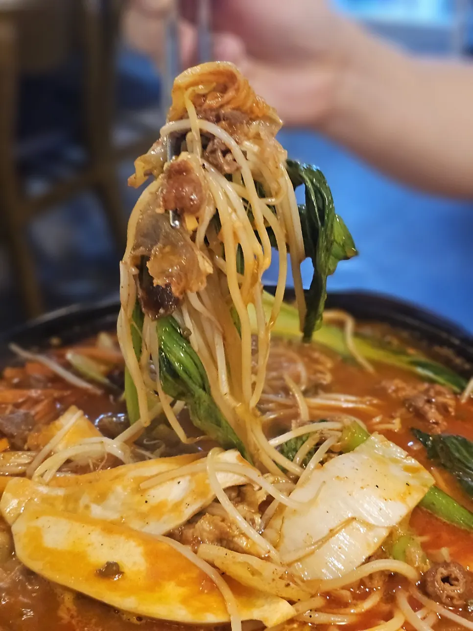 Jjamppong soup packed with vegetables and beef chuck