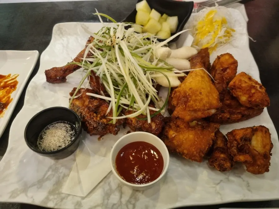Thin, crispy fried chicken