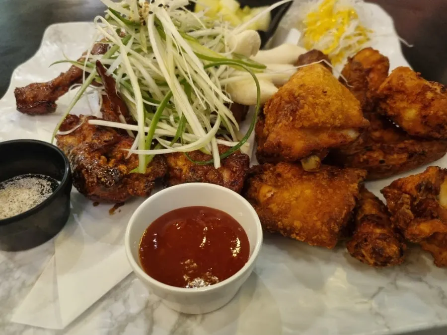 Fried chicken in a half-and-half order
