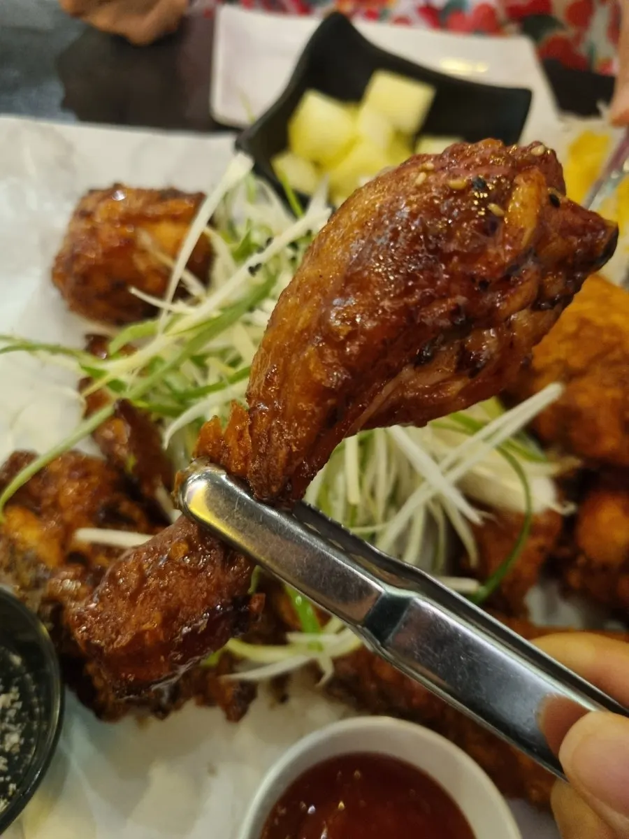 Ganpama and fried chicken half-and-half