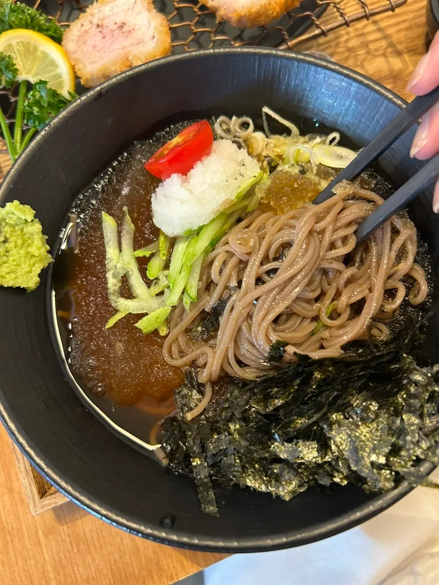 Cold soba with radish and wasabi