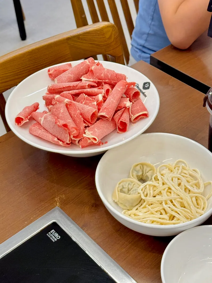 Shabu-shabu, kalguksu, and fried rice course