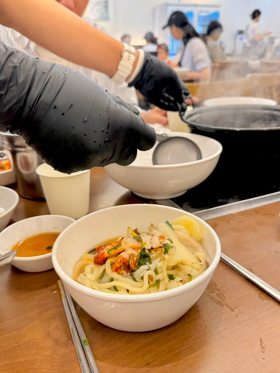 Shabu-shabu course in progress