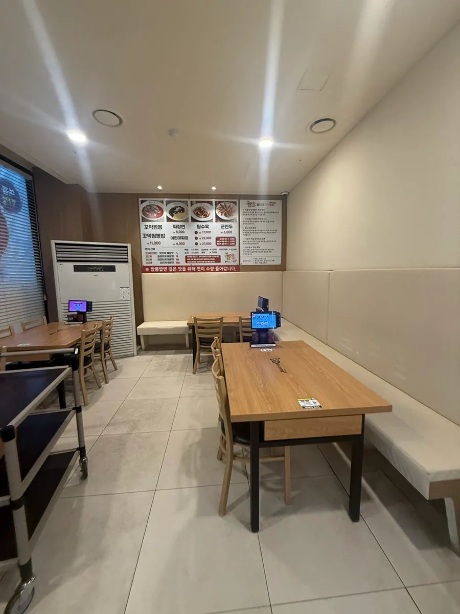 View of the restaurant seating with generous table spacing