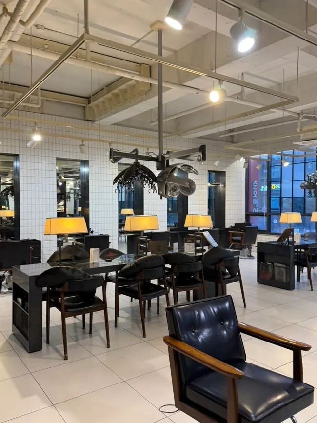 Clean salon interior seating area