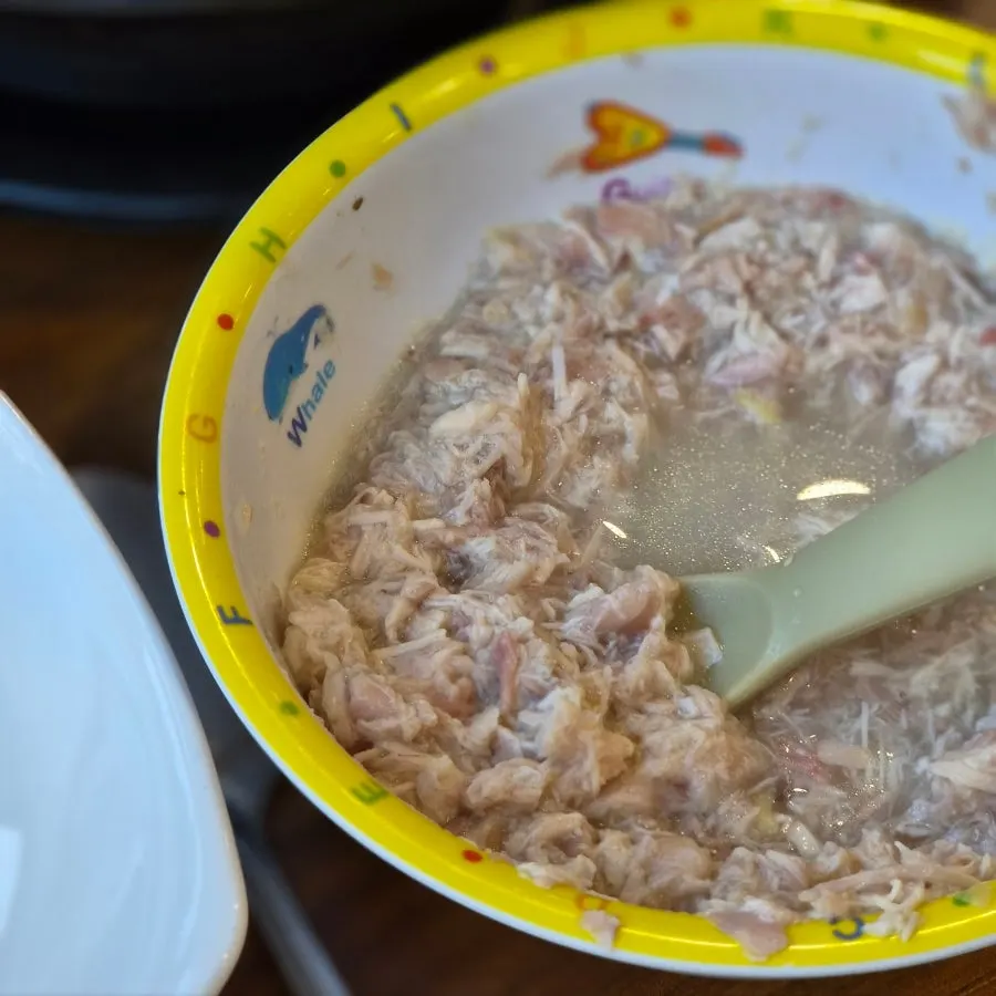 Chicken finely chopped for the baby
