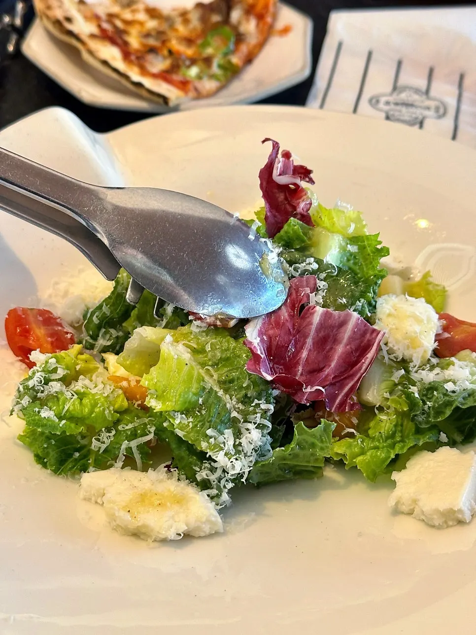 Salad with cheese and tomato