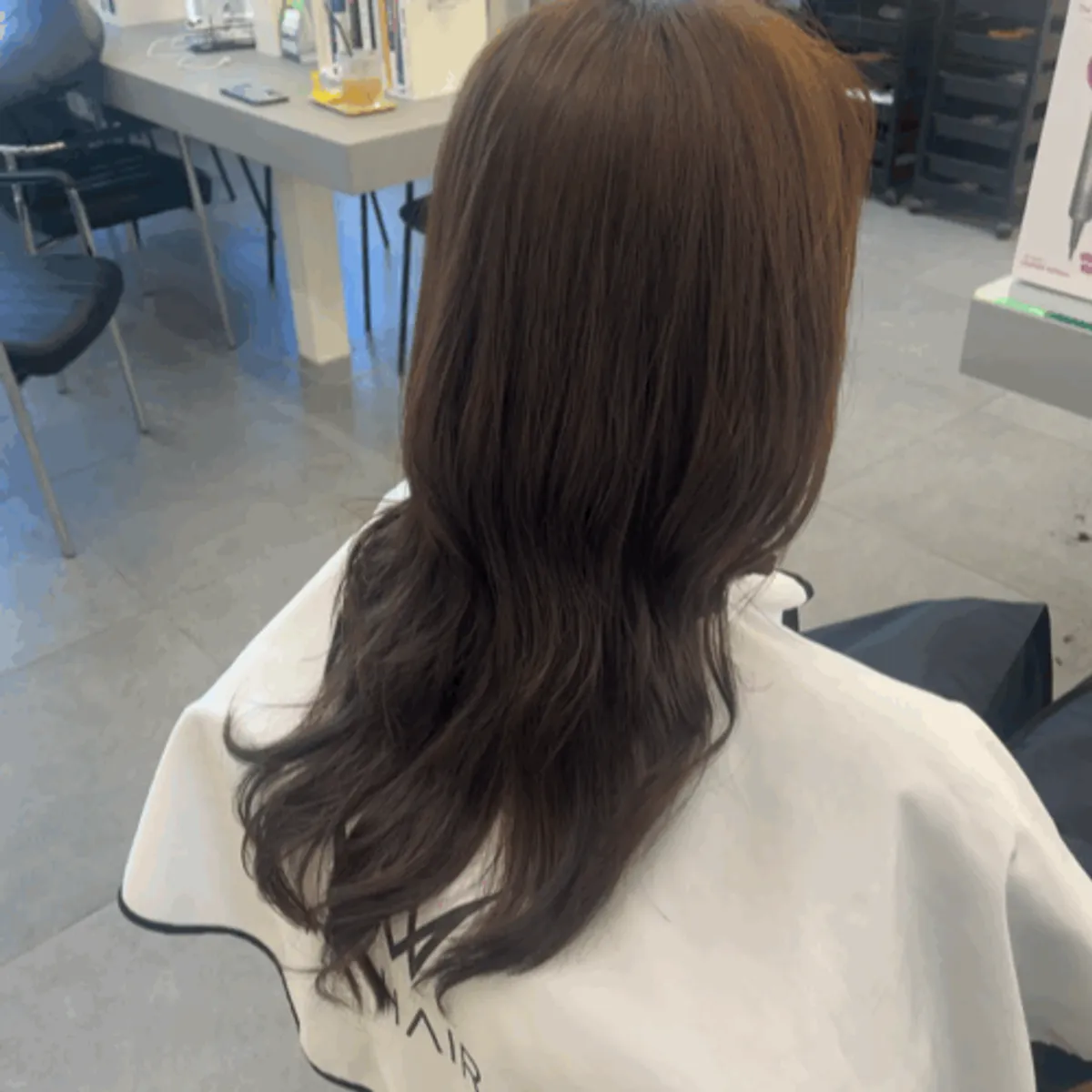Styled hair after the wave perm is finished