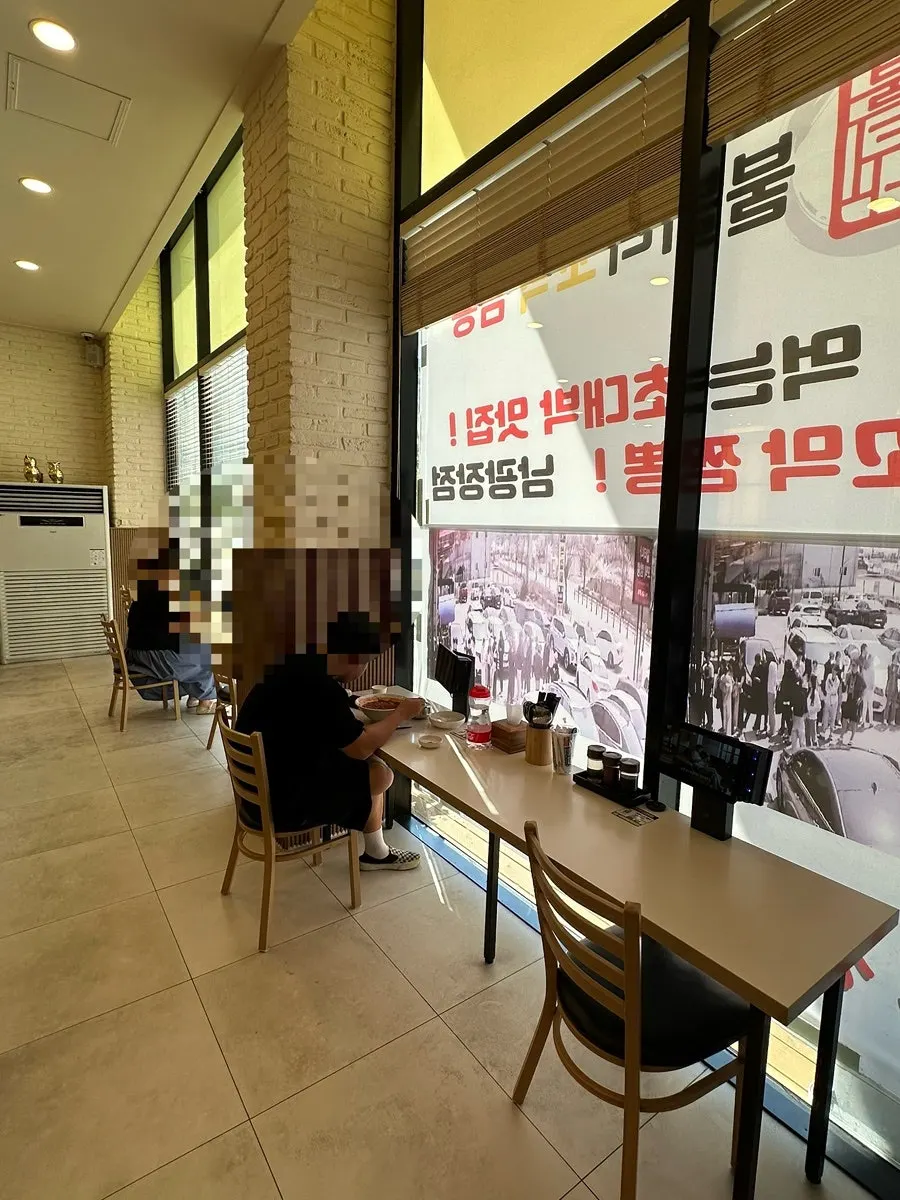 Window-side seats great for solo dining