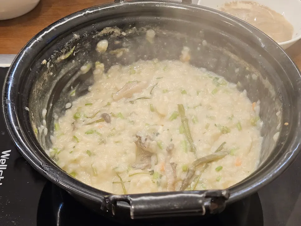 Porridge made from the leftover broth