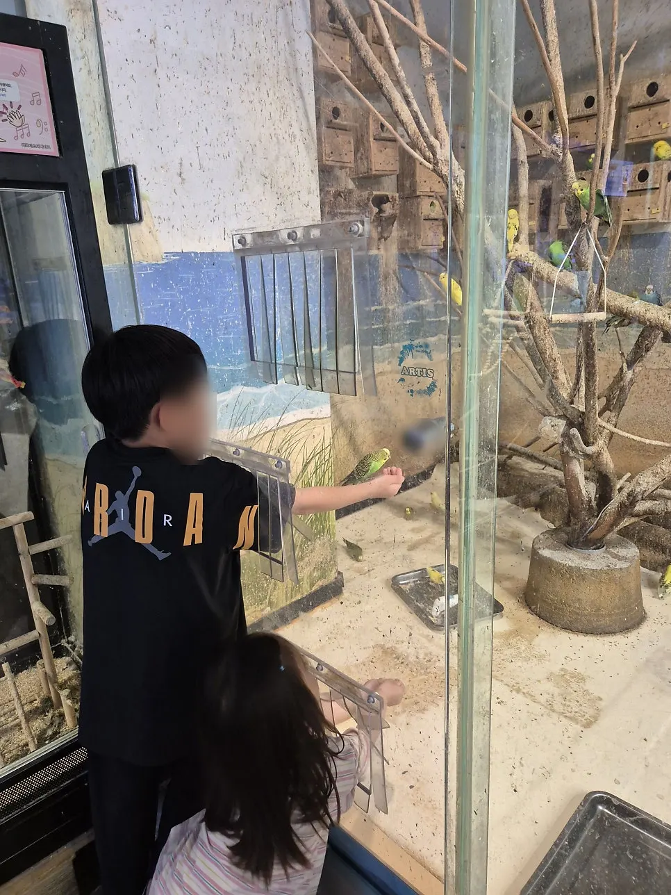 Kids moving on to see the next animal