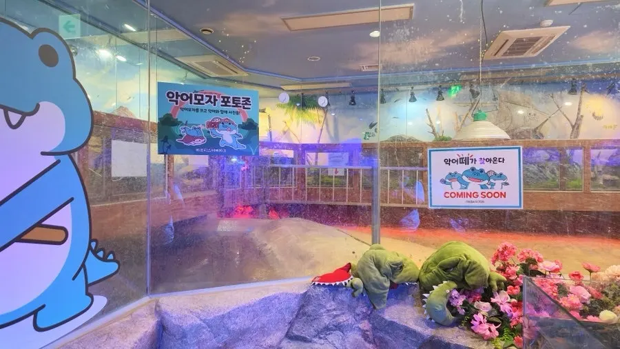 Photo zone set up in each animal section