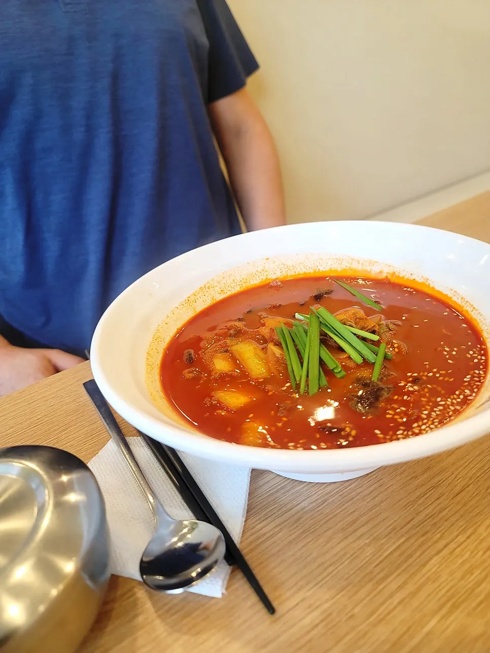 Lunch spread with cockle jjamppong rice