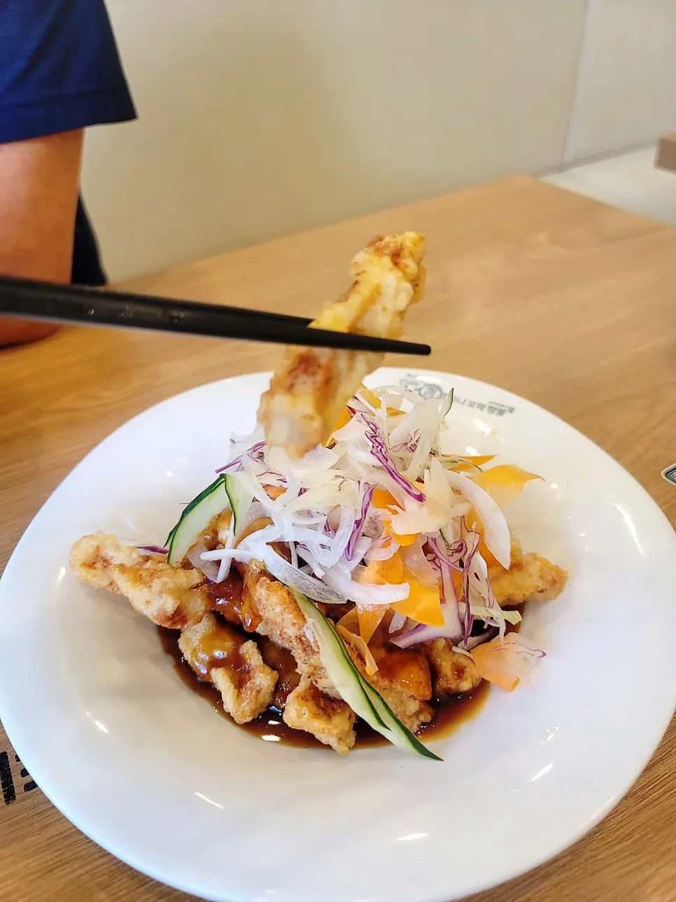 A crispy piece of tangsuyuk