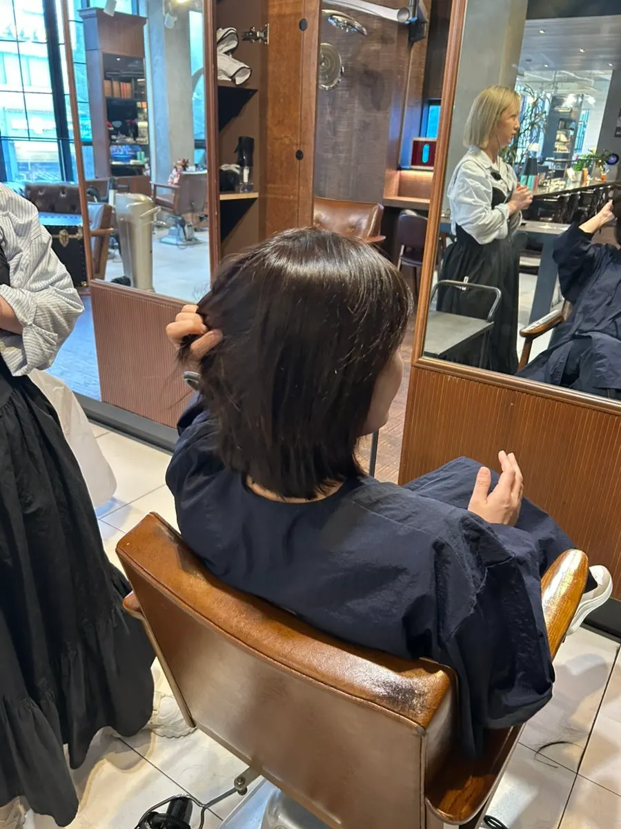 Side view of the finished volume magic style