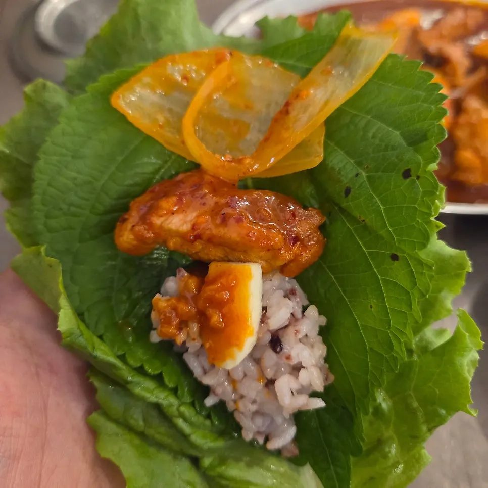 Pork duruchigi with cheese rice cakes