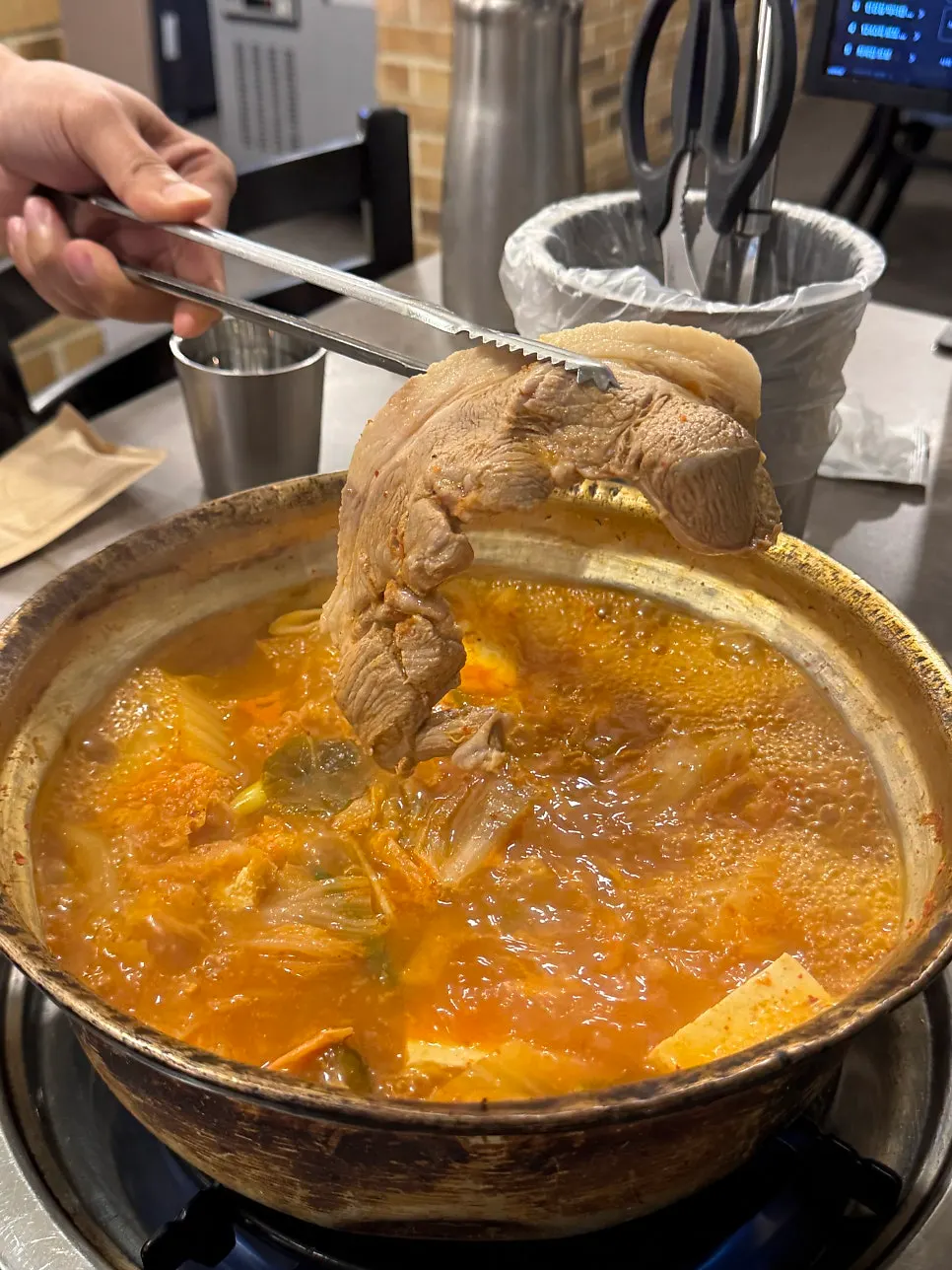 더 끓여 먹는 양푼이 김치찌개